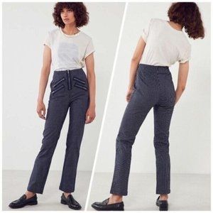 SILENCE+NOISE Urban Outfitters MALORIE Navy White Striped Zipper Pocket Pant